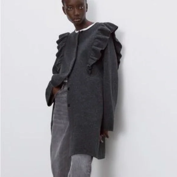 Zara | Wool Ruffle Jacket - Picture 2 of 8